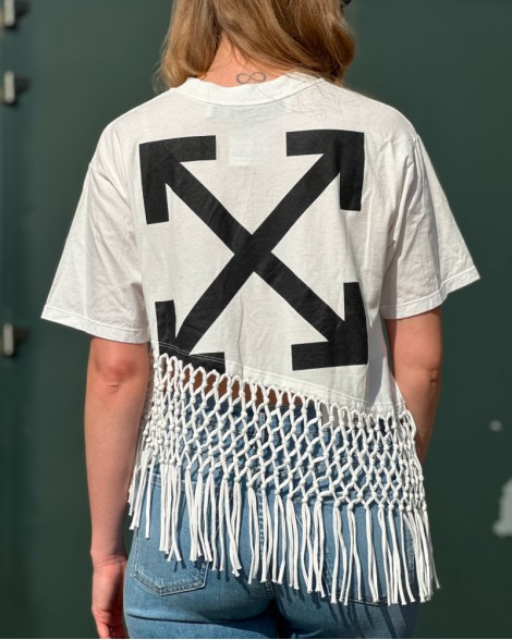 Triko dámské Off White s třásněmi